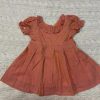 Handwoven Cotton Kids' Dress in Pink-Yellow Tones